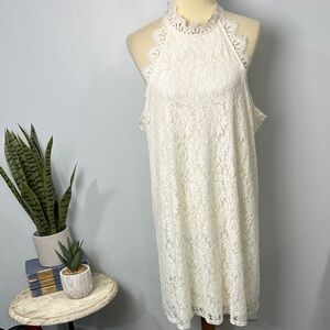 Maurices Lace High Neck Dress NWT Size XL Cream/Off White